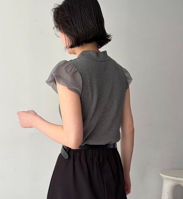  「ミニバルーンスリーブポロニット」|ニット・セーター|