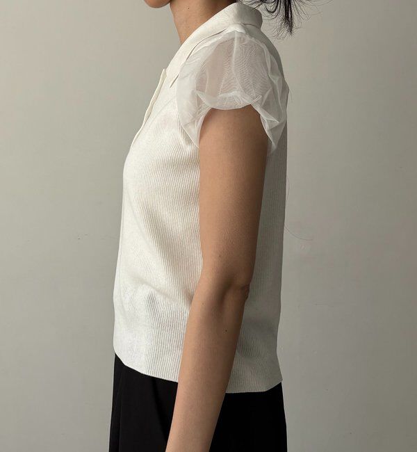  「ミニバルーンスリーブポロニット」|ニット・セーター|