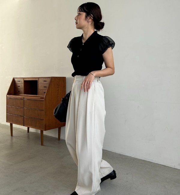  「ミニバルーンスリーブポロニット」|ニット・セーター|