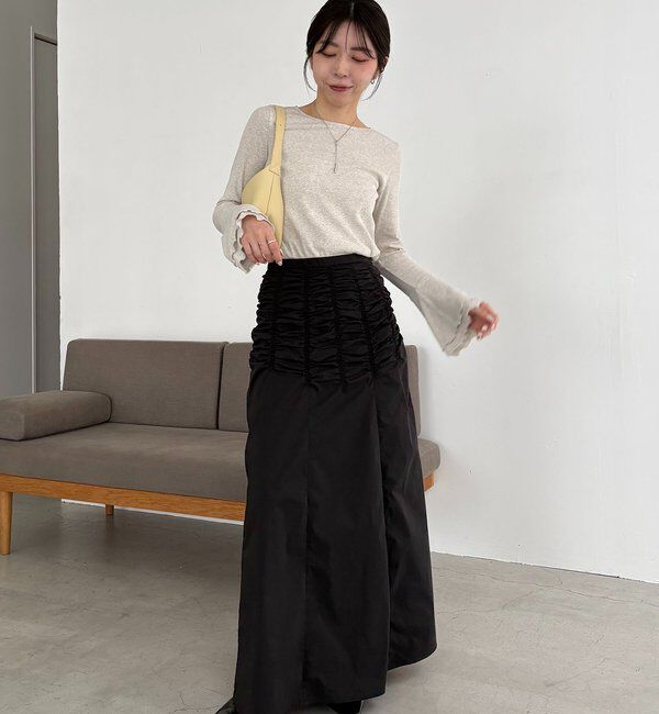  「ラインギャザースカート」|スカート|