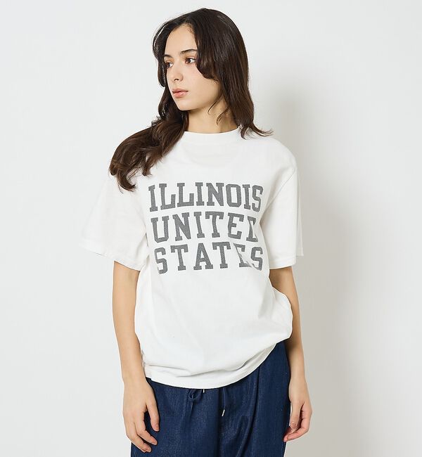 ABAHOUSE「【REMI RELIEF / レミ レリーフ】  ILLINOIS / ３段プリ」|Tシャツ・カットソー|オフホワイト
