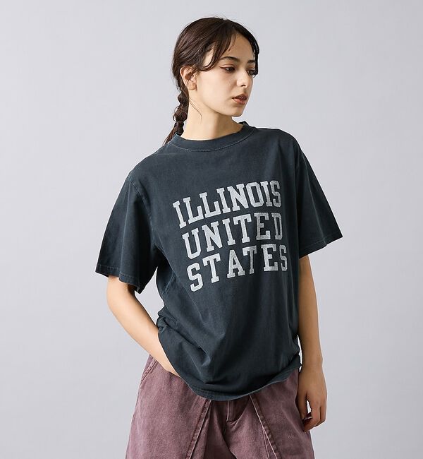 ABAHOUSE「【REMI RELIEF / レミ レリーフ】  ILLINOIS / ３段プリ」|Tシャツ・カットソー|ブラック