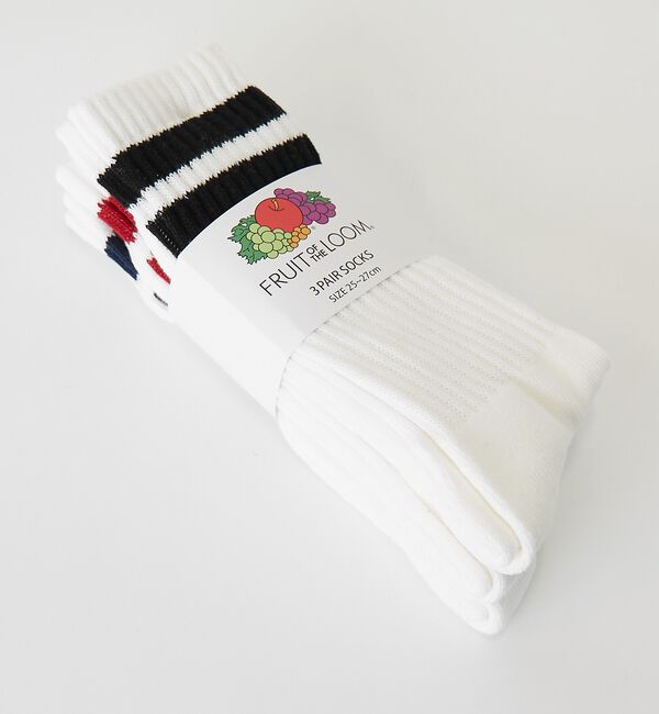 ABAHOUSE「【FRUIT OF THE LOOM/フルーツ・オブ・ザ・ルーム】 3P2ライン」|ソックス|