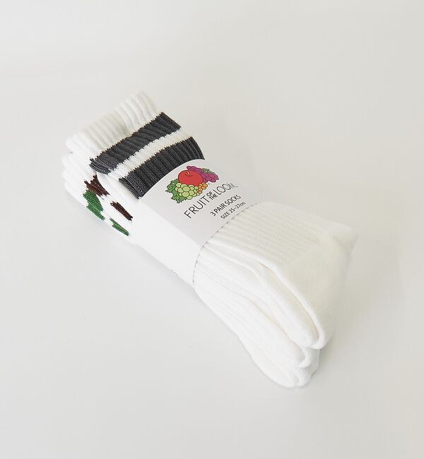 ABAHOUSE「【FRUIT OF THE LOOM/フルーツ・オブ・ザ・ルーム】 3P2ライン」|ソックス|ホワイト系その他2