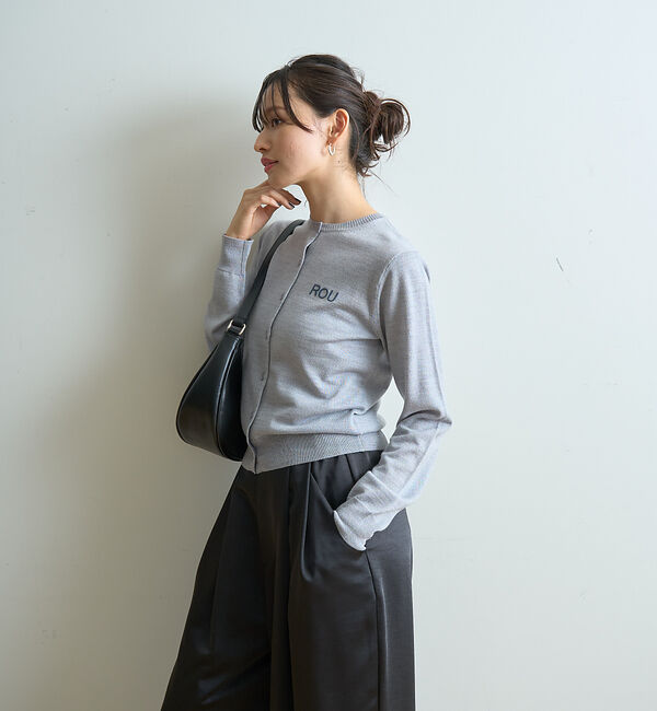 Rouge vif「ロゴ刺繍カーディガン」|カーディガン|