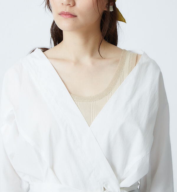 qualite「コットンカシュクールシャツブラウス」|シャツ・ブラウス|