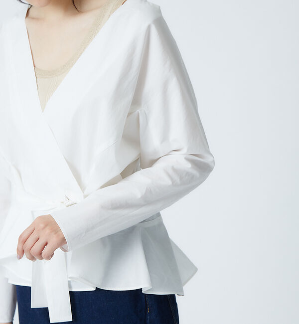qualite「コットンカシュクールシャツブラウス」|シャツ・ブラウス|