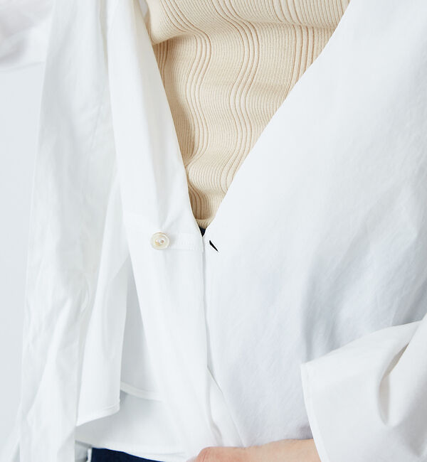qualite「コットンカシュクールシャツブラウス」|シャツ・ブラウス|