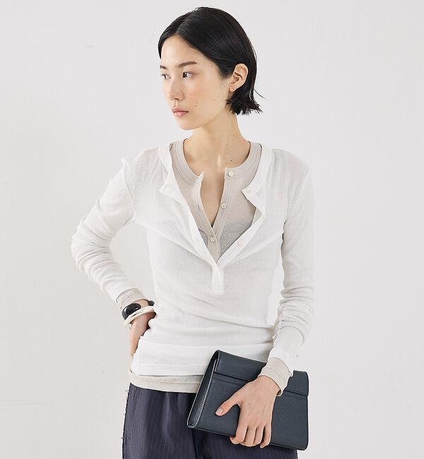 The Store by C' 「【COCUCA】ヘンリーリブプルオーバー」|Tシャツ・カットソー|ホワイト