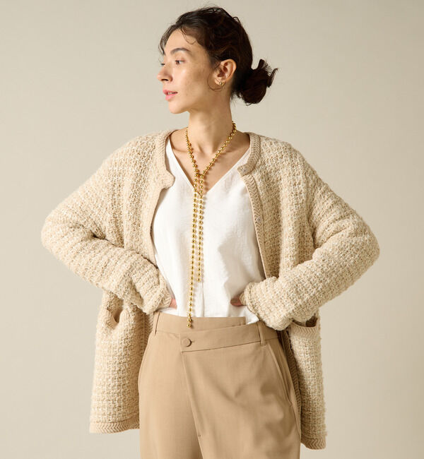 Liesse「モールヤーンニットジャケット」|カーディガン|
