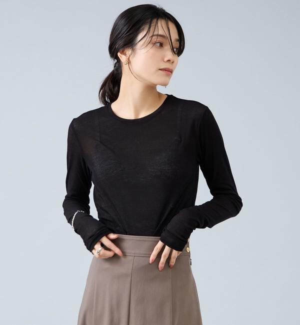 Liesse「シアーロンT」|Tシャツ・カットソー|ブラック
