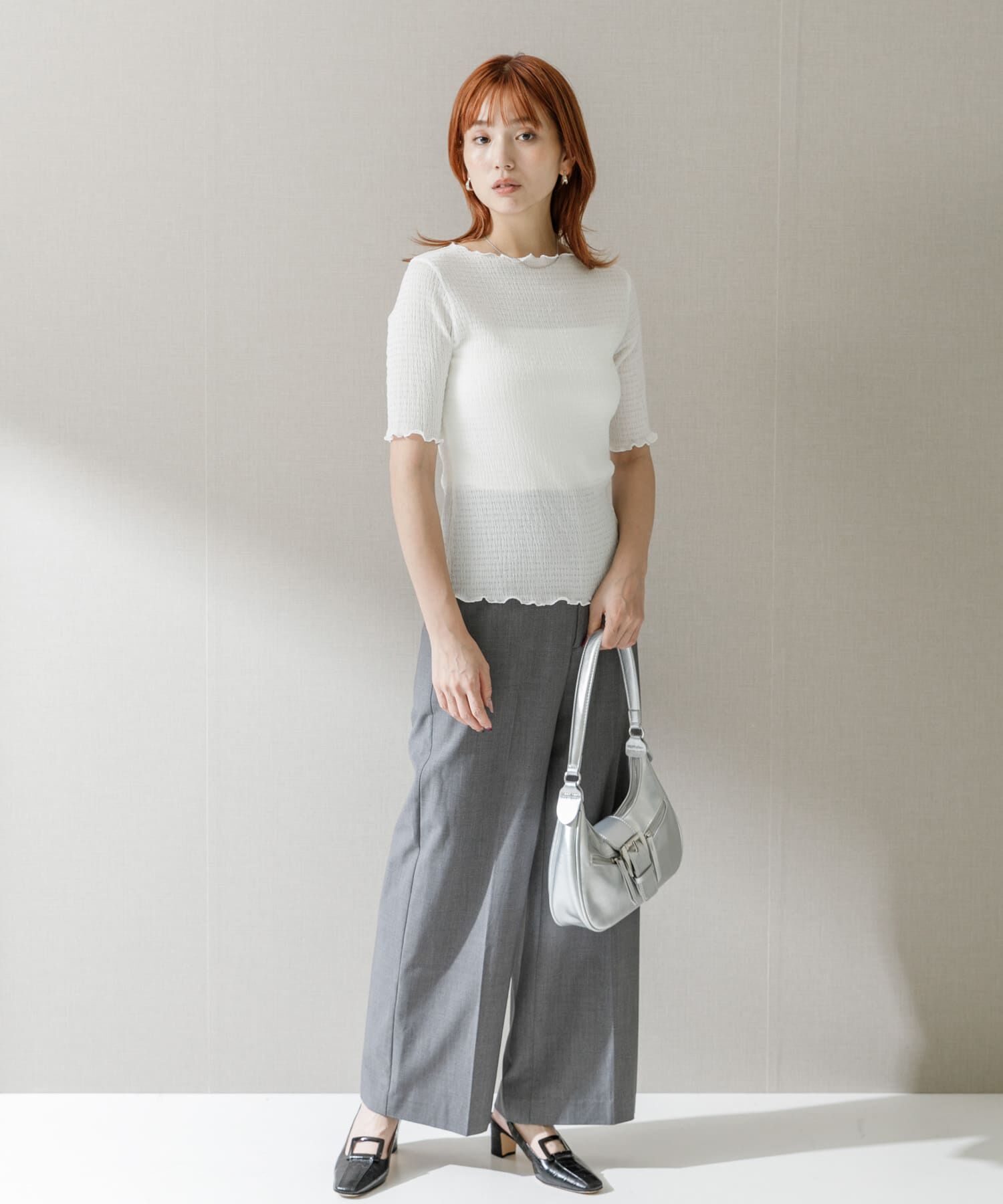 URBAN RESEARCH ROSSO「シアー楊柳ボートネックプルオーバー」|Tシャツ・カットソー|