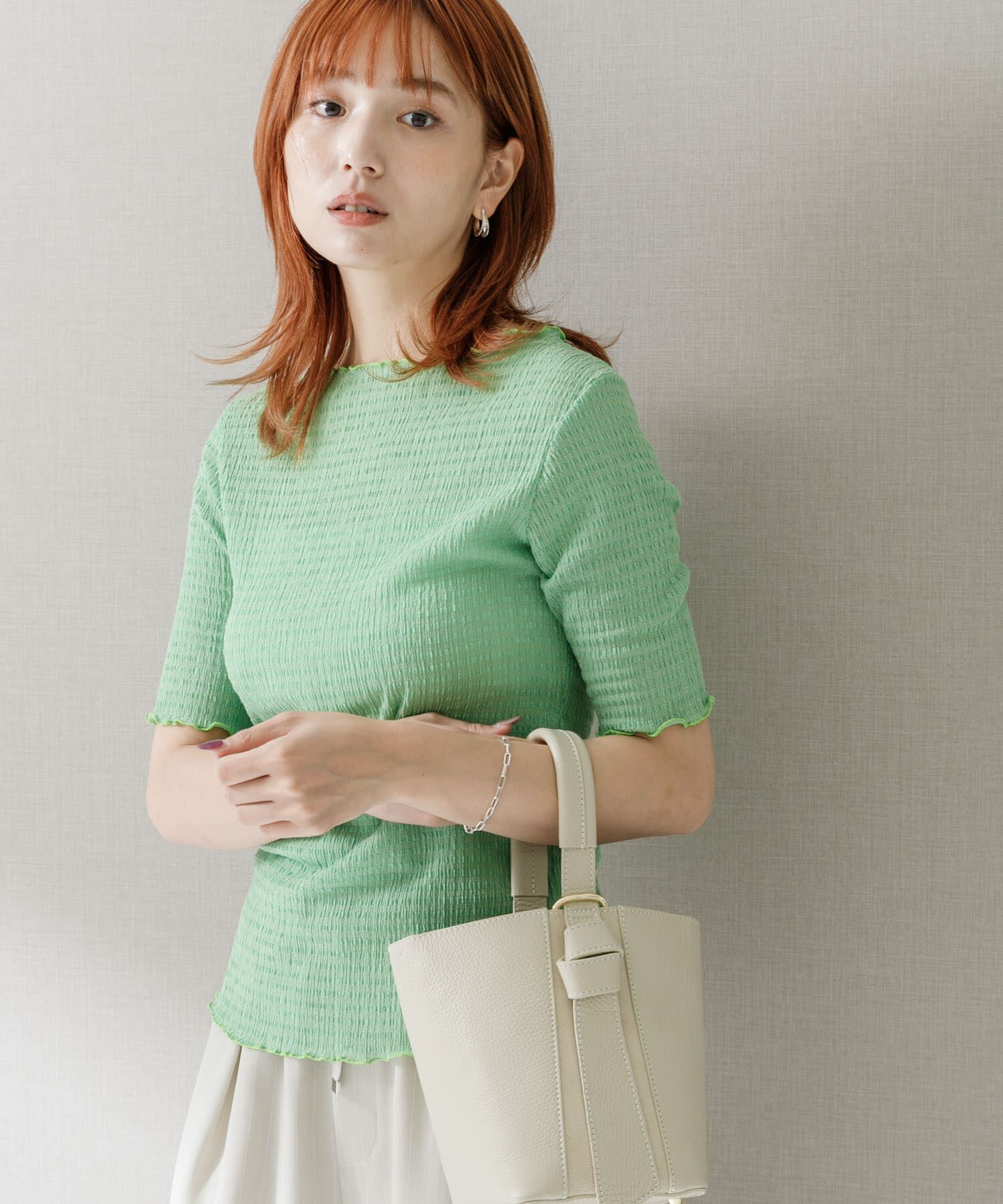 URBAN RESEARCH ROSSO「シアー楊柳ボートネックプルオーバー」|Tシャツ・カットソー|