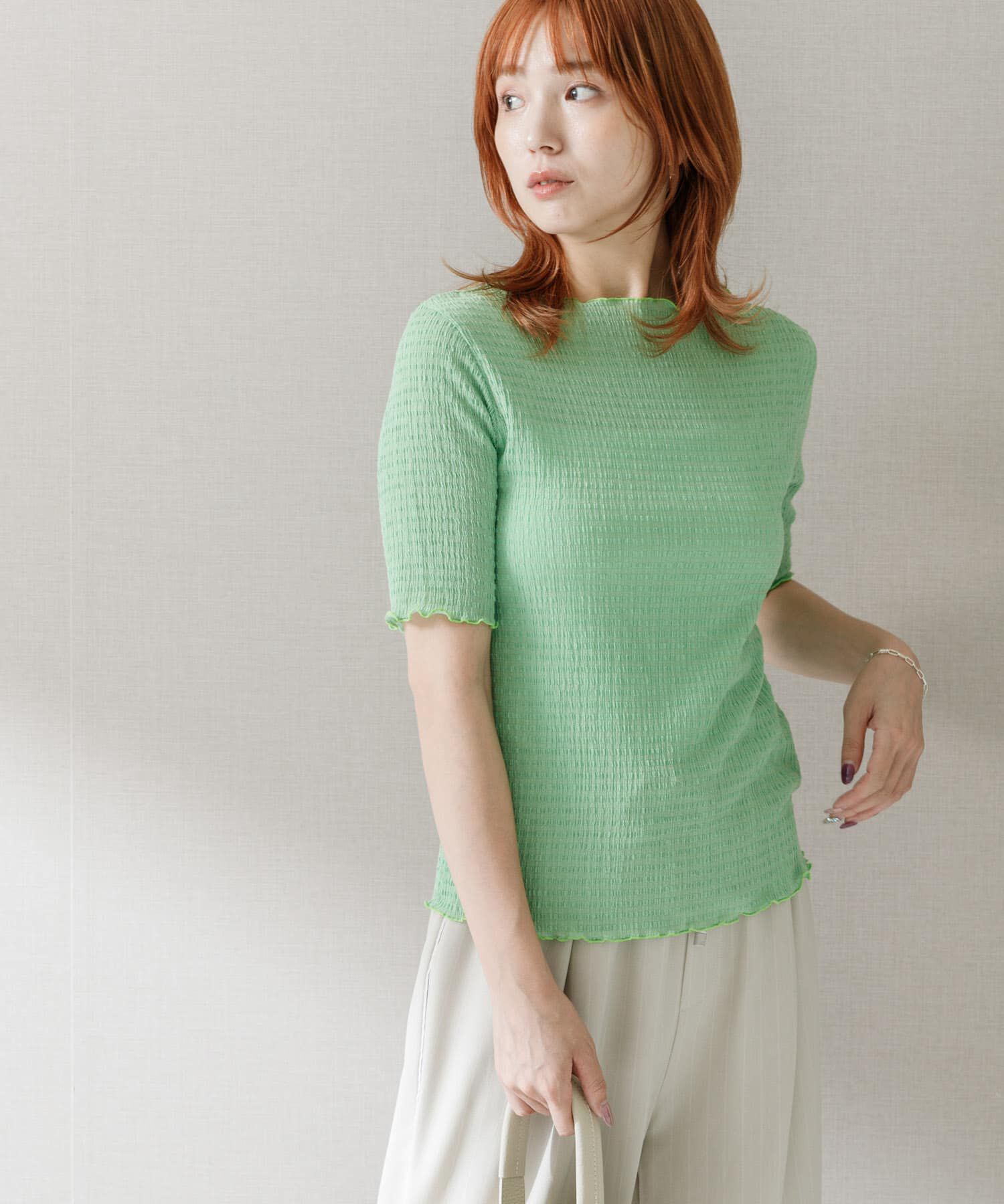 URBAN RESEARCH ROSSO「シアー楊柳ボートネックプルオーバー」|Tシャツ・カットソー|