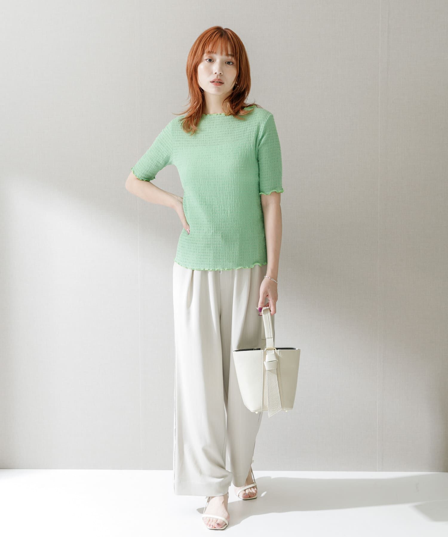 URBAN RESEARCH ROSSO「シアー楊柳ボートネックプルオーバー」|Tシャツ・カットソー|