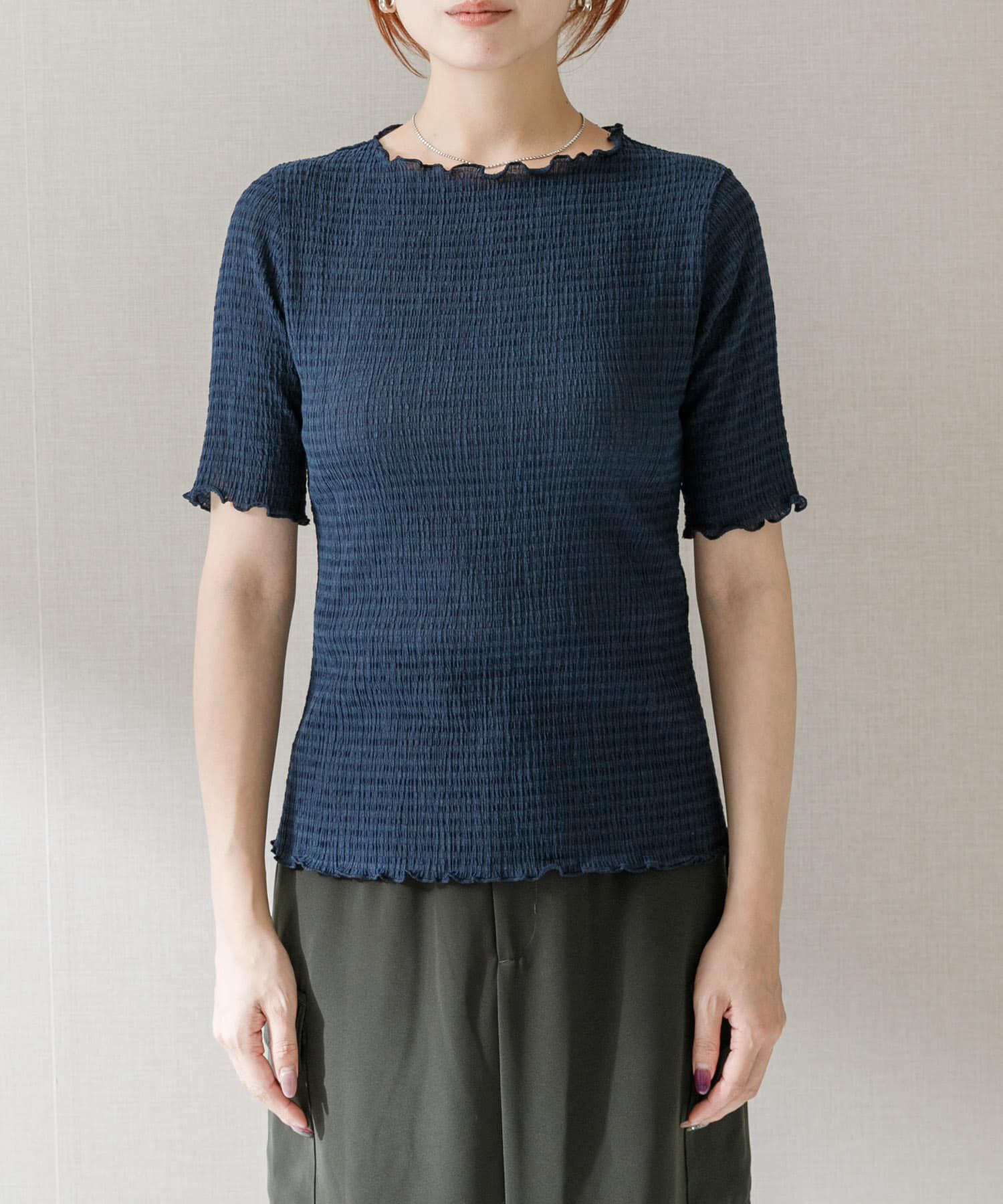 URBAN RESEARCH ROSSO「シアー楊柳ボートネックプルオーバー」|Tシャツ・カットソー|