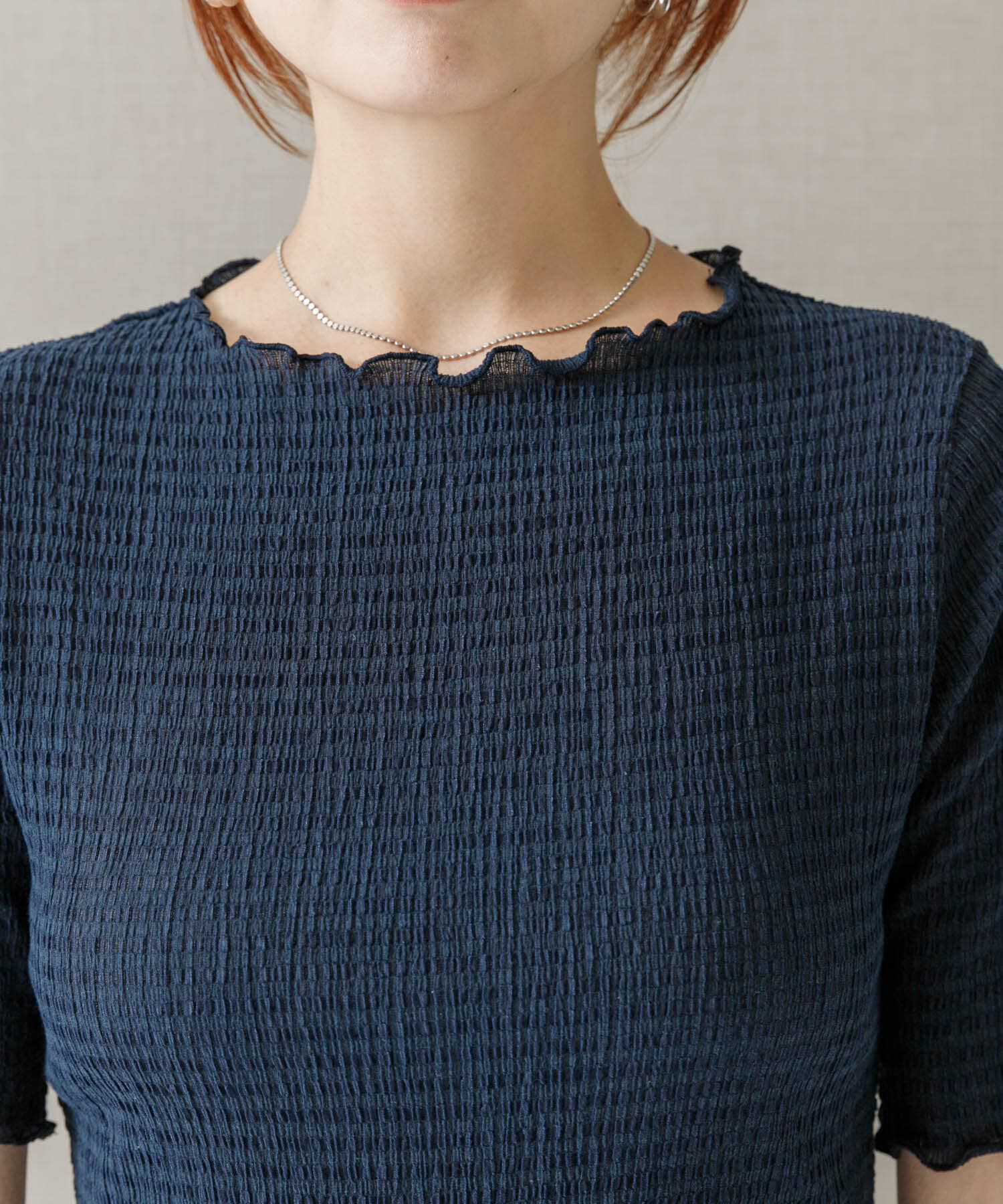 URBAN RESEARCH ROSSO「シアー楊柳ボートネックプルオーバー」|Tシャツ・カットソー|