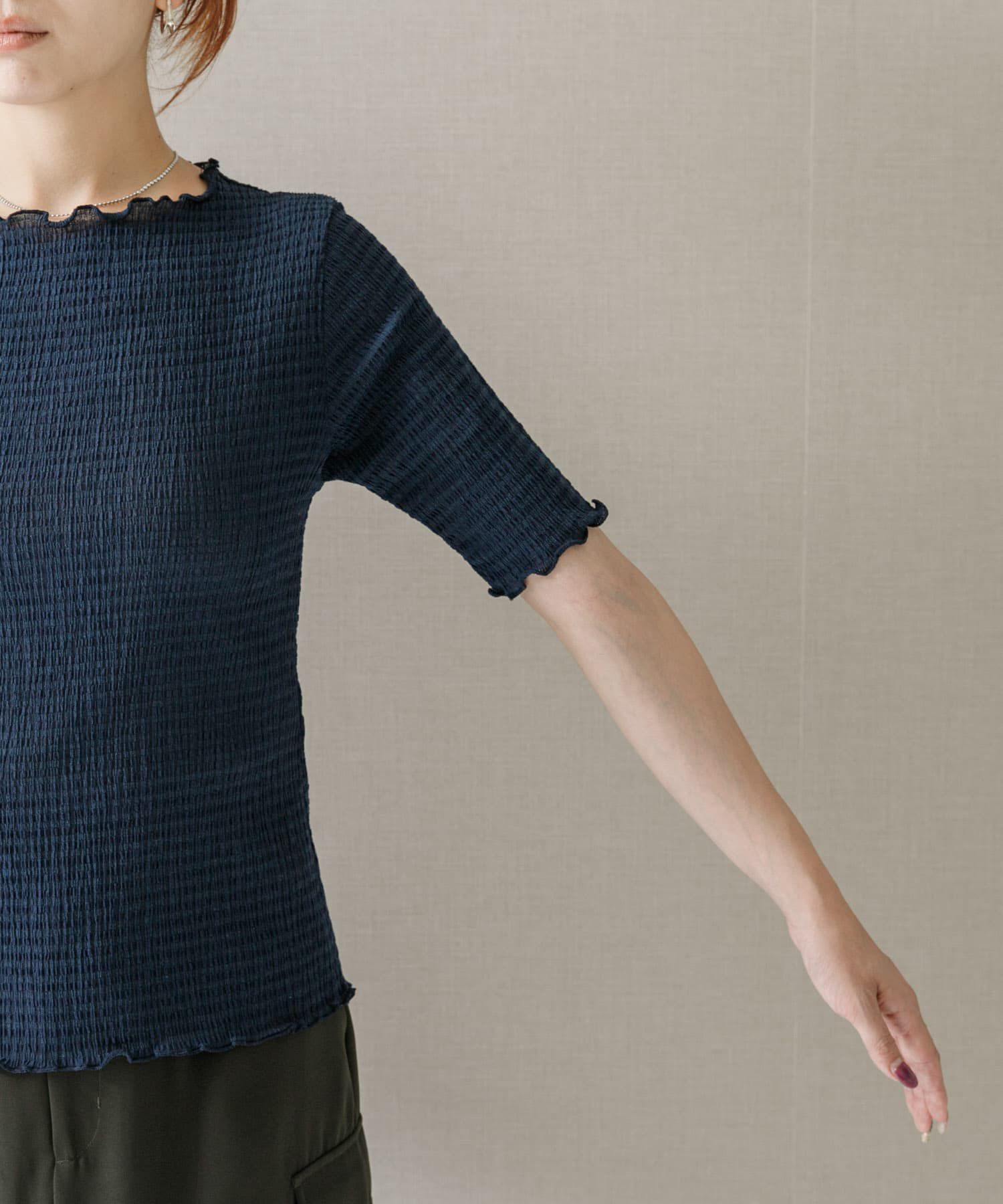 URBAN RESEARCH ROSSO「シアー楊柳ボートネックプルオーバー」|Tシャツ・カットソー|