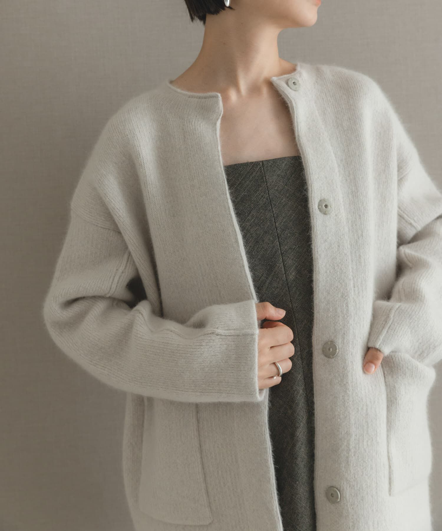 URBAN RESEARCH ROSSO「エアリーニットジャケット」|カーディガン|