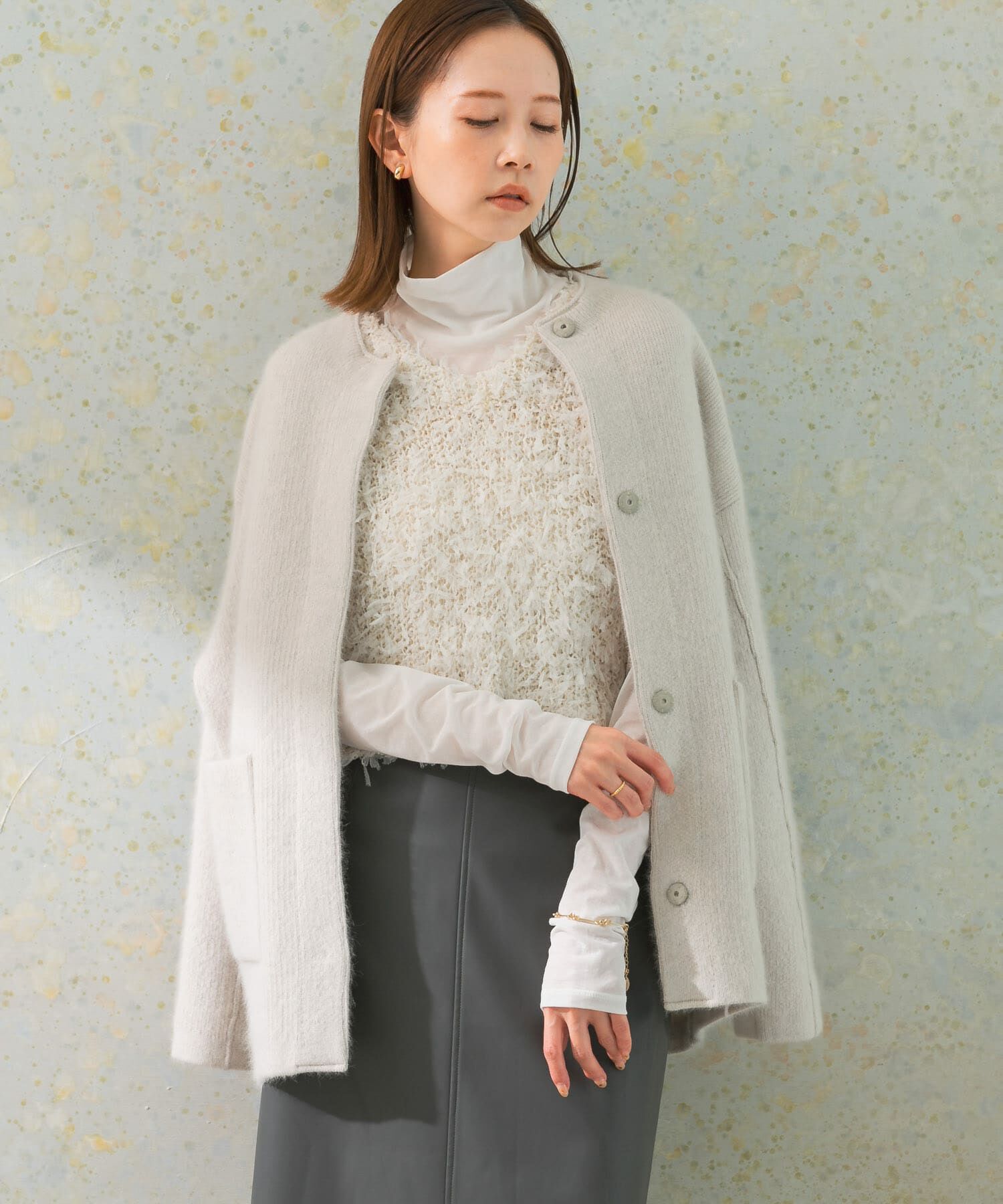 URBAN RESEARCH ROSSO「エアリーニットジャケット」|カーディガン|