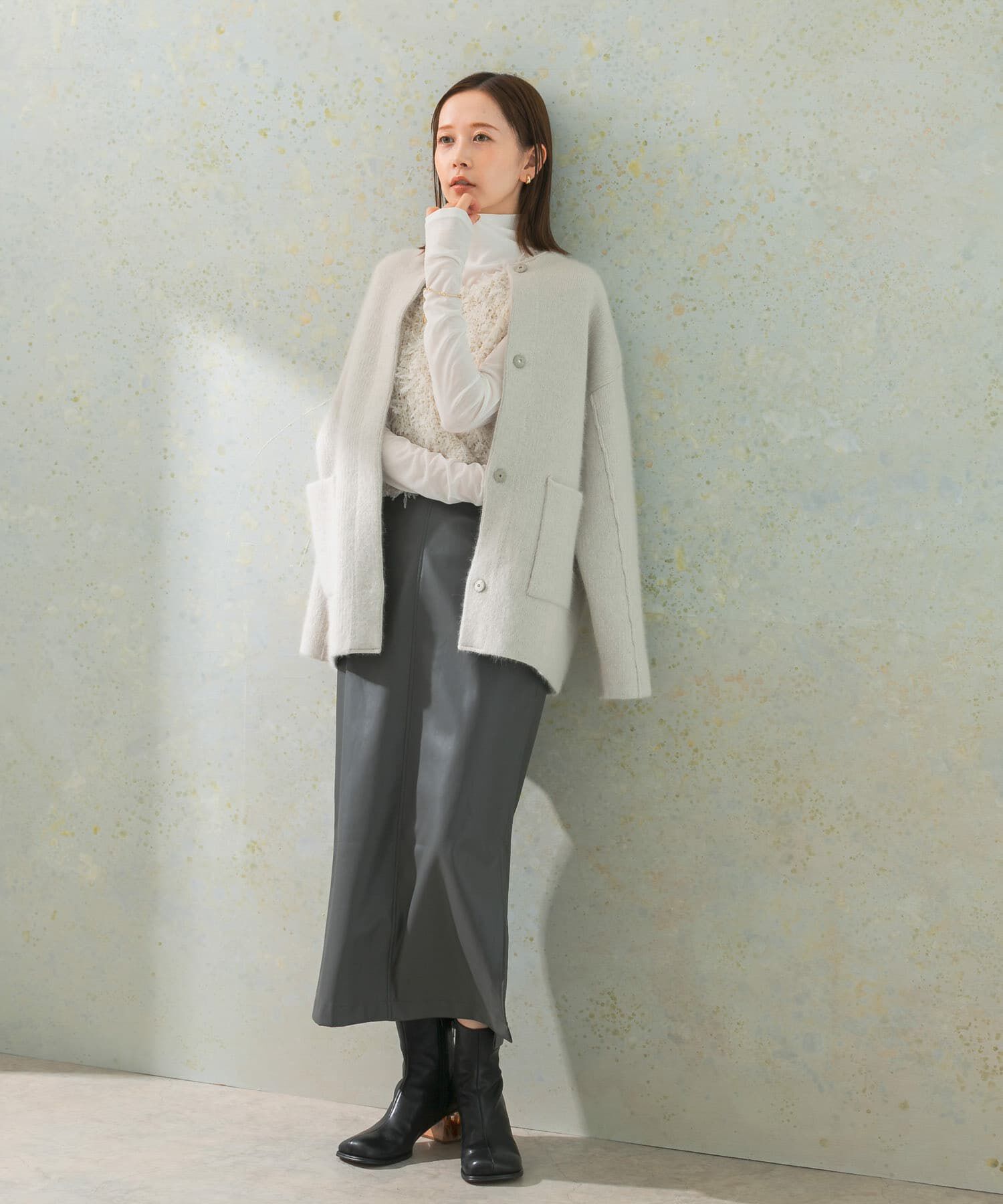 URBAN RESEARCH ROSSO「エアリーニットジャケット」|カーディガン|