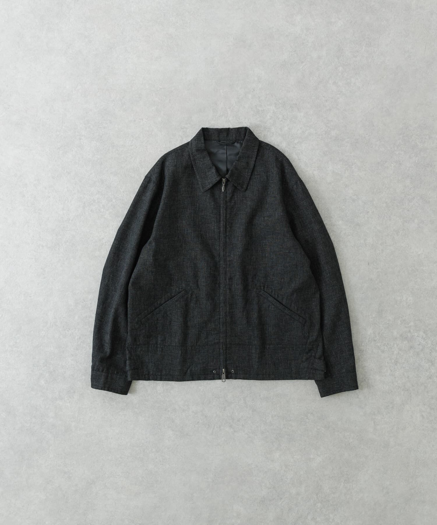 URBAN RESEARCH「LINEN PIN HEAD SPORTS JACKET」|ブルゾン・スタジャン|ブラック系その他