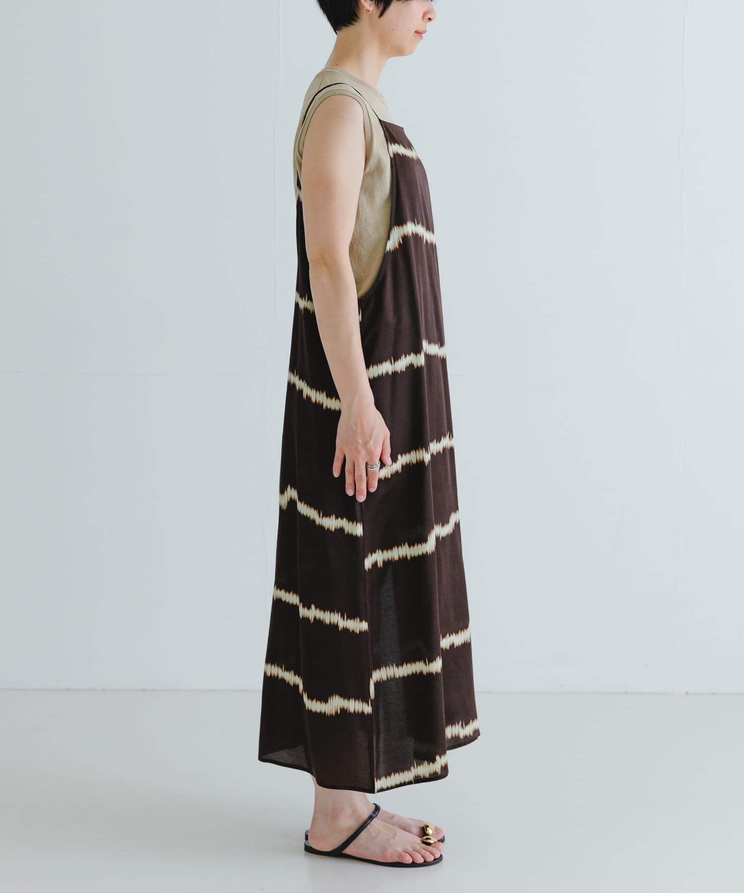 URBAN RESEARCH「シルクミックスボーダープリントワンピース」|ワンピース|