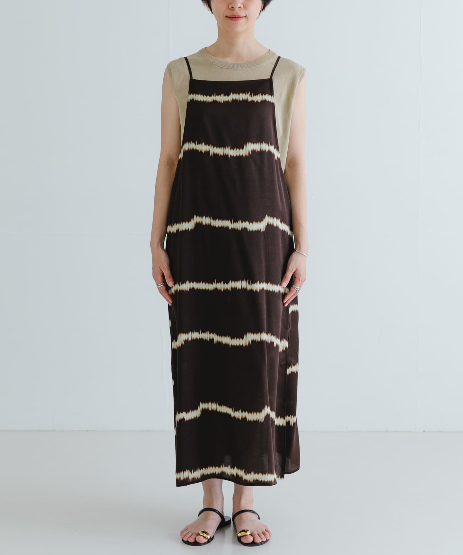 URBAN RESEARCH「シルクミックスボーダープリントワンピース」|ワンピース|