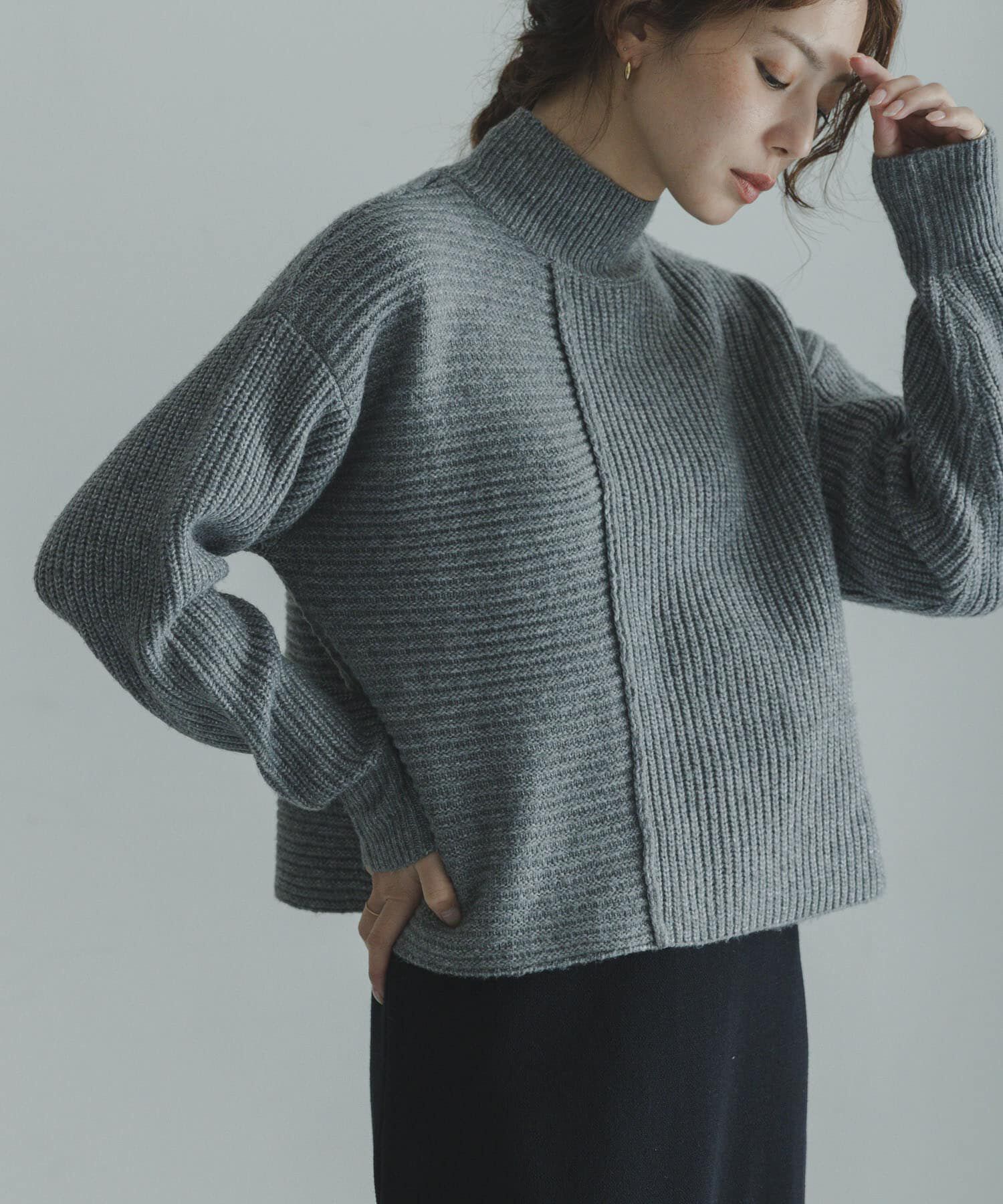 Sonny Label 「畦切替えニットプルオーバー」|ニット・セーター|チャコールグレー