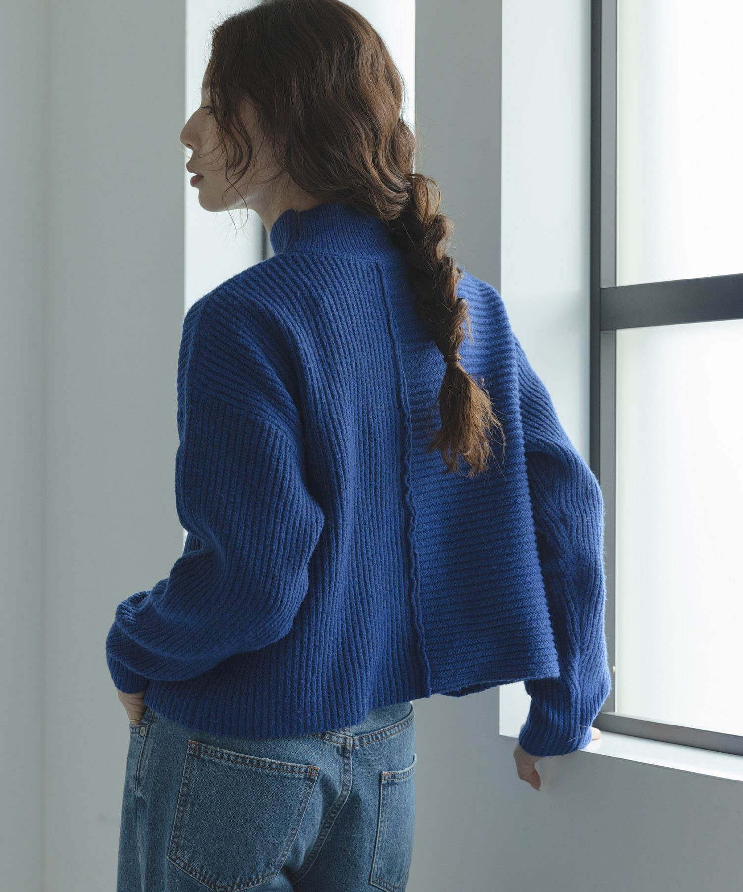 Sonny Label 「畦切替えニットプルオーバー」|ニット・セーター|ブルー