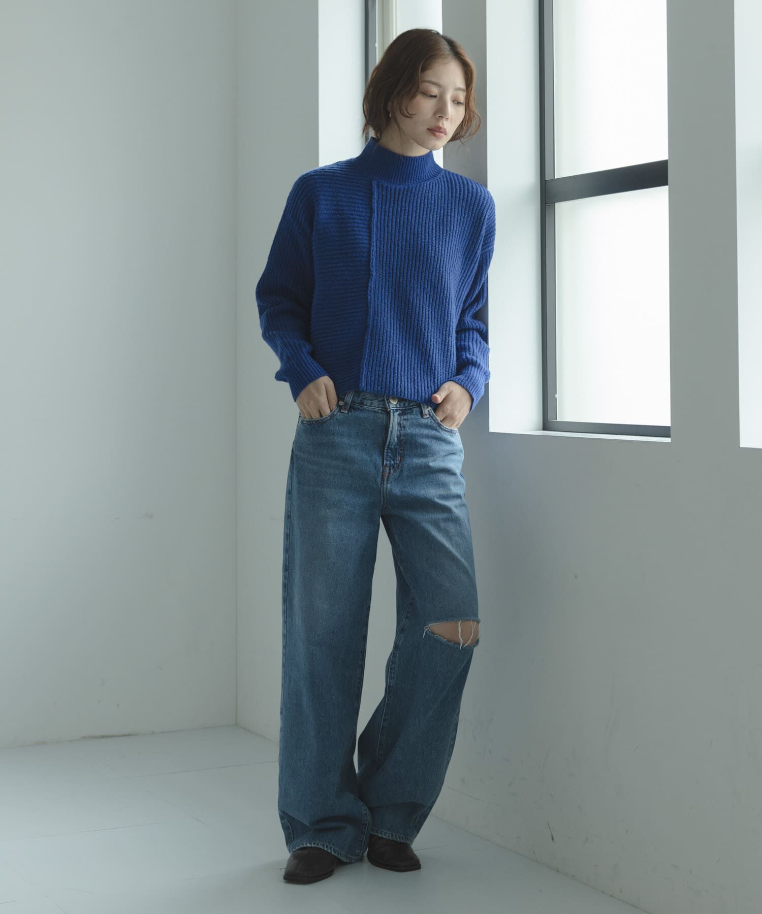 Sonny Label 「畦切替えニットプルオーバー」|ニット・セーター|