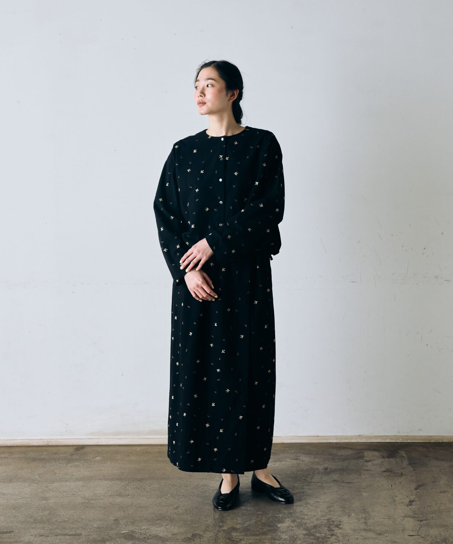 かぐれ「ツバメ刺繍ラップスカート」|スカート|