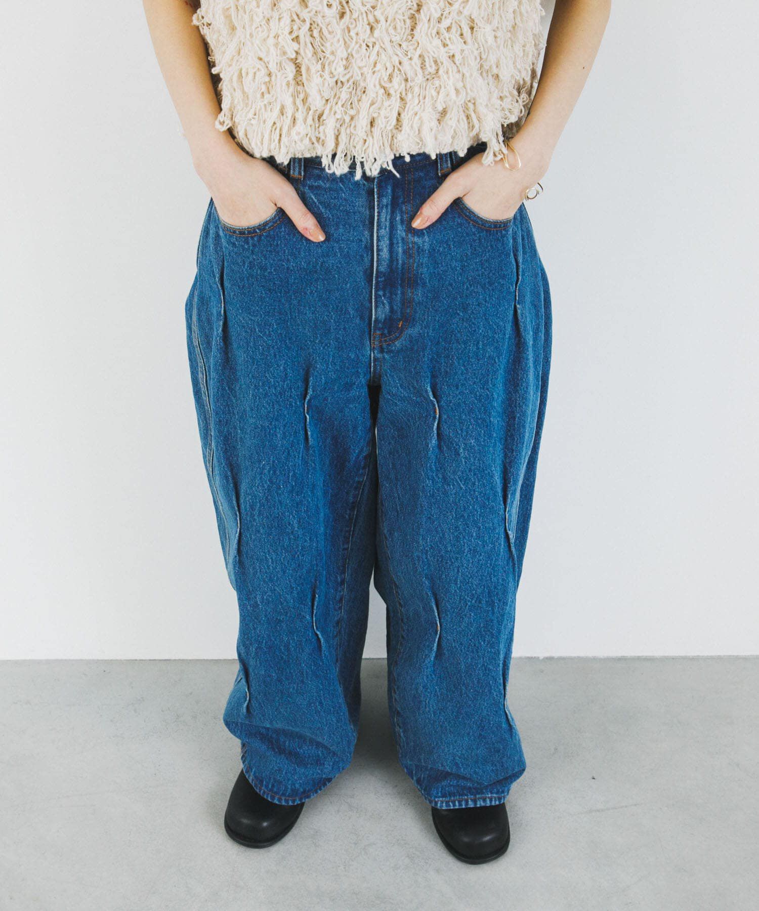  「タックWIDEデニム」|デニム|