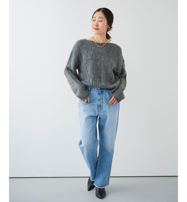 le.coeur blanc「手編み風バックリボンニットプルオーバー」|ニット・セーター|