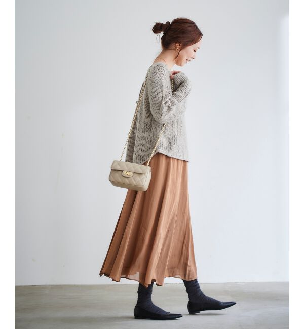 le.coeur blanc「手編み風バックリボンニットプルオーバー」|ニット・セーター|