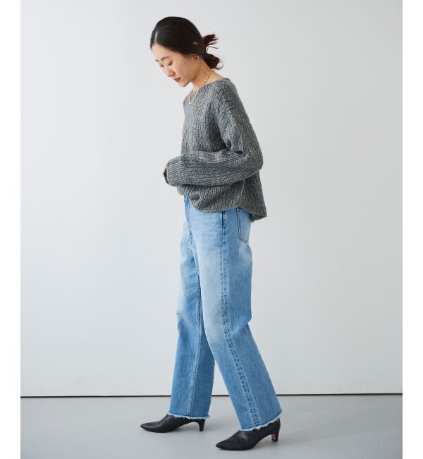 le.coeur blanc「手編み風バックリボンニットプルオーバー」|ニット・セーター|