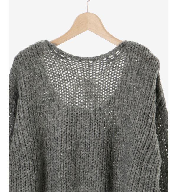 le.coeur blanc「手編み風バックリボンニットプルオーバー」|ニット・セーター|