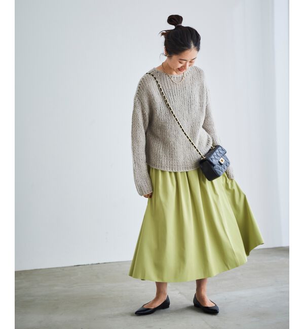 le.coeur blanc「手編み風バックリボンニットプルオーバー」|ニット・セーター|