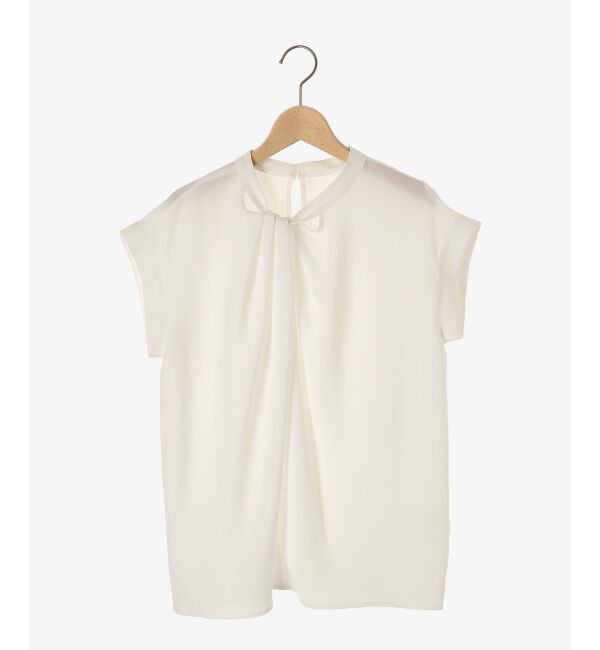 le.coeur blanc「《手洗い可能》ジョーゼットツイストネックブラウス」|シャツ・ブラウス|