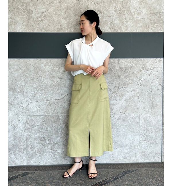 le.coeur blanc「《手洗い可能》ジョーゼットツイストネックブラウス」|シャツ・ブラウス|