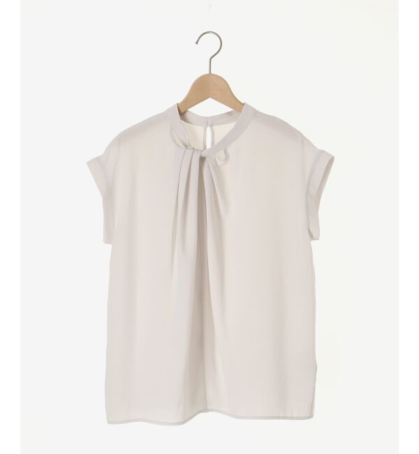 le.coeur blanc「《手洗い可能》ジョーゼットツイストネックブラウス」|シャツ・ブラウス|