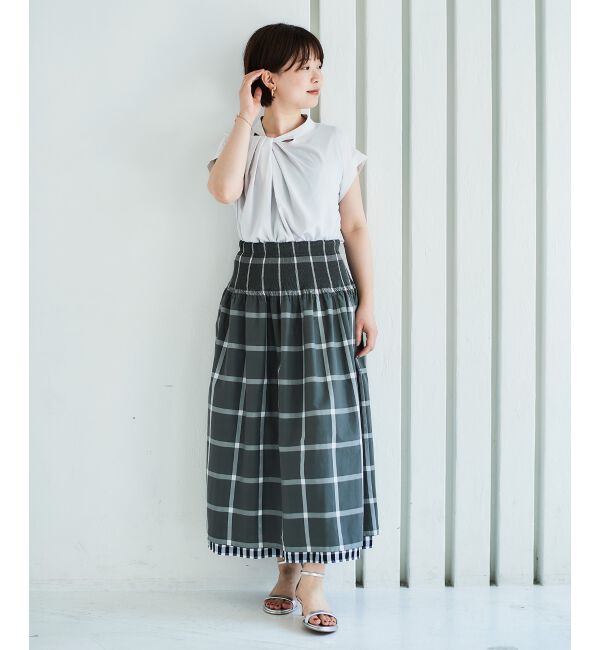 le.coeur blanc「《手洗い可能》ジョーゼットツイストネックブラウス」|シャツ・ブラウス|