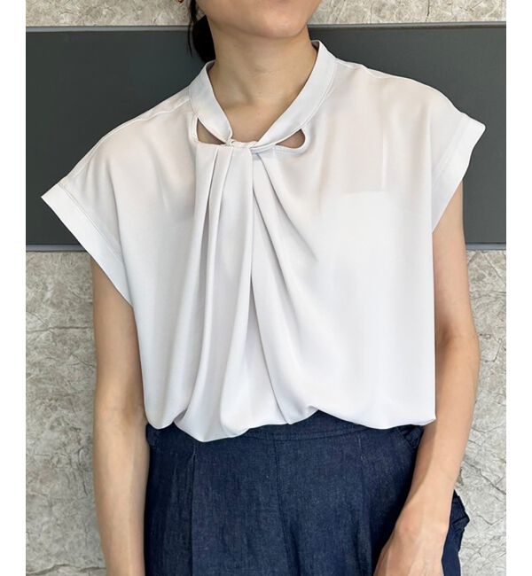 le.coeur blanc「《手洗い可能》ジョーゼットツイストネックブラウス」|シャツ・ブラウス|