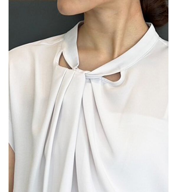 le.coeur blanc「《手洗い可能》ジョーゼットツイストネックブラウス」|シャツ・ブラウス|