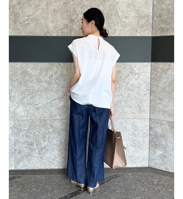 le.coeur blanc「《手洗い可能》ジョーゼットツイストネックブラウス」|シャツ・ブラウス|