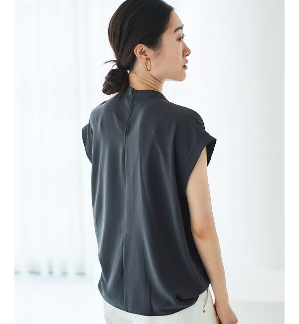 le.coeur blanc「《手洗い可能》ジョーゼットツイストネックブラウス」|シャツ・ブラウス|