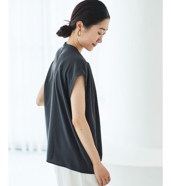 le.coeur blanc「《手洗い可能》ジョーゼットツイストネックブラウス」|シャツ・ブラウス|