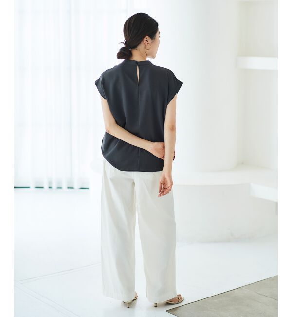 le.coeur blanc「《手洗い可能》ジョーゼットツイストネックブラウス」|シャツ・ブラウス|