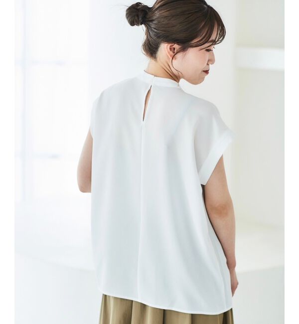 le.coeur blanc「《手洗い可能》ジョーゼットツイストネックブラウス」|シャツ・ブラウス|