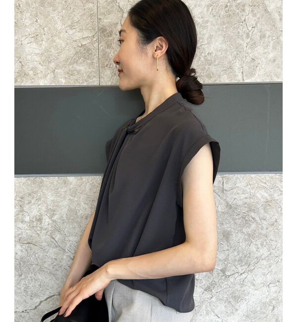 le.coeur blanc「《手洗い可能》ジョーゼットツイストネックブラウス」|シャツ・ブラウス|